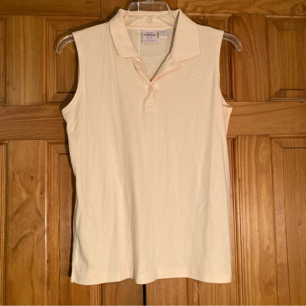 NWOT Liz Thomas Vintage 80s Top Sleeveless Blouse Peach Orange Size M Medium